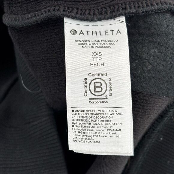 Athleta Balance Fleece Lined Sweatshirt Hoodie Black Size XXS - Picture 8 of 8